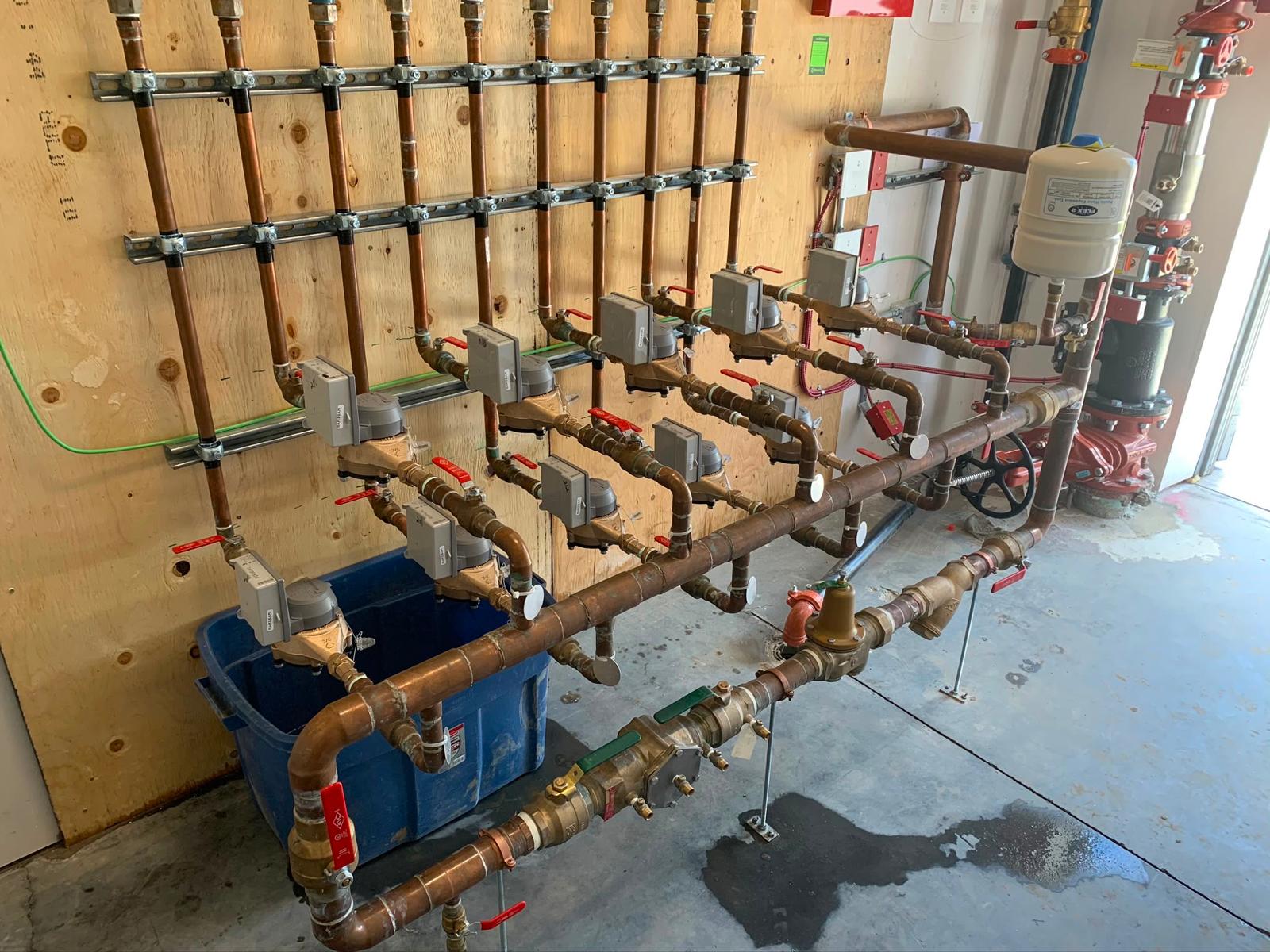 Water meter and shut-off valve installation