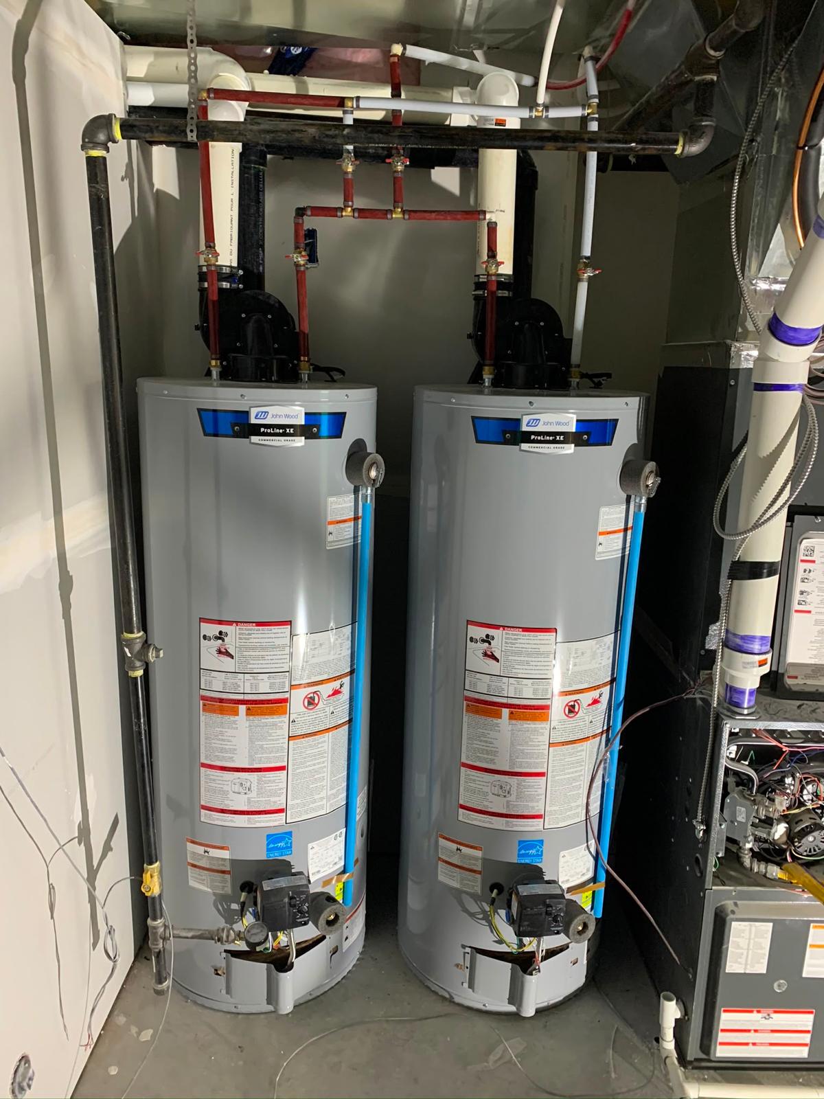 Commercial water heater installation